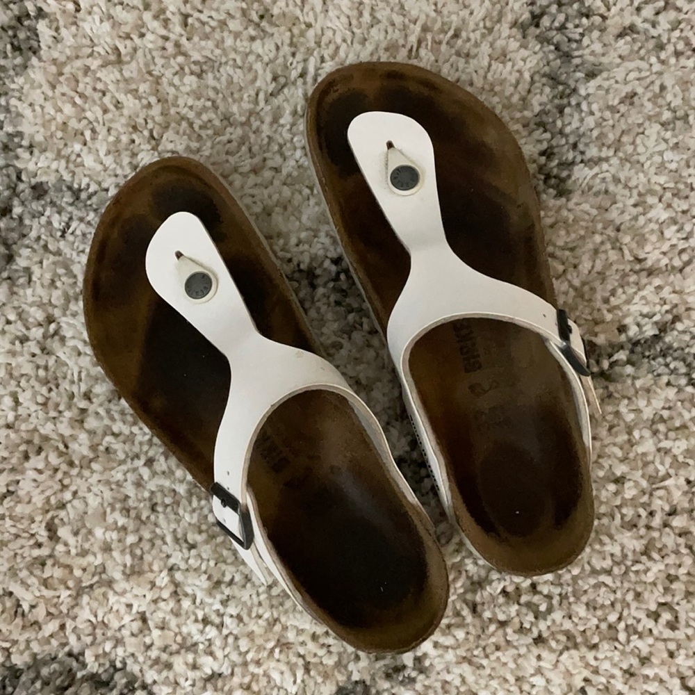 White Birkenstock thong sandal